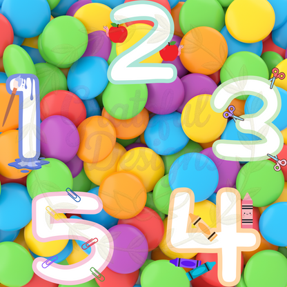 🎨🖍️🍎 UV DTF Stickers - Playful Numbers Collection 🍎🖍️🎨