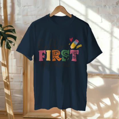 🎨📚 Hello First Grade! – Whimsical & Bright Tee for Big School Energy 💫💕