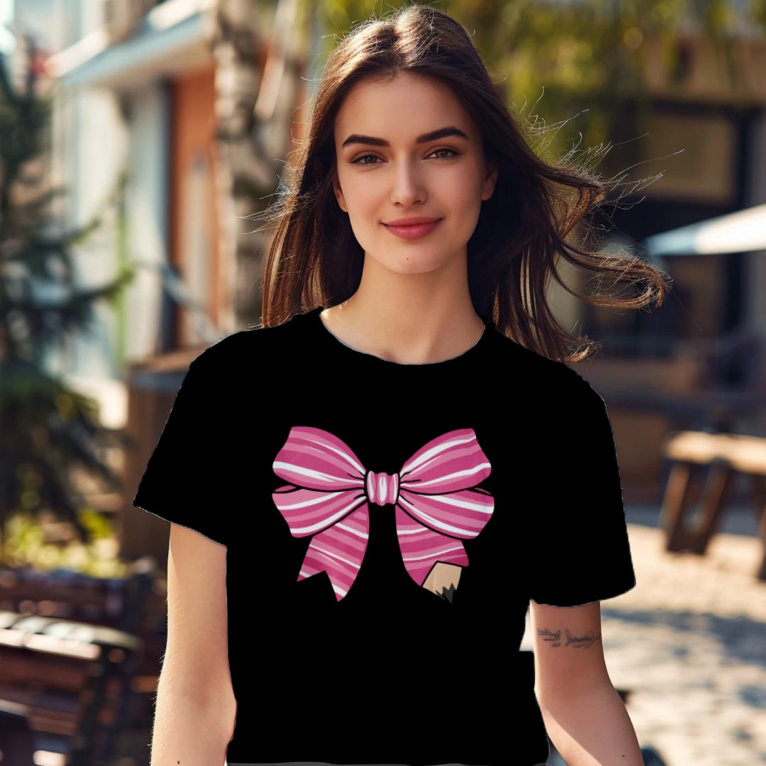 🎀✏️ Custom Teacher Bow Tee Edition 💖