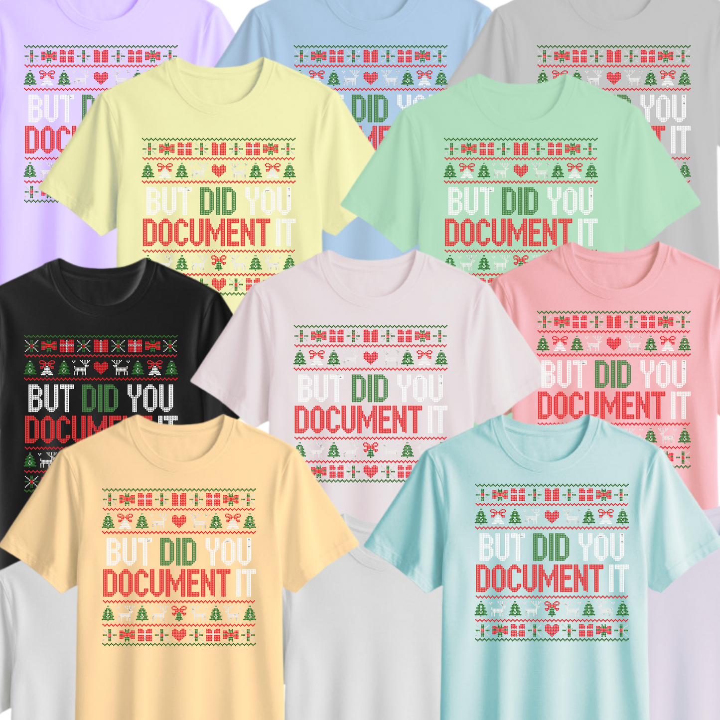 🎄📸 “But Did You Document It?” Christmas Sweater Tee🎄📸