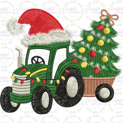 🚜🎅 “Farm Fresh Christmas” Faux-Embroidery Tee 🎅 🌾