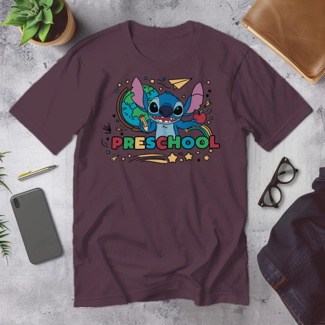 🌺🌀 "Preschool? Ohana Means I'm Ready!" – Stitch Style Tee 🧸💙