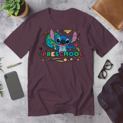 🌺🌀 "Preschool? Ohana Means I'm Ready!" – Stitch Style Tee 🧸💙