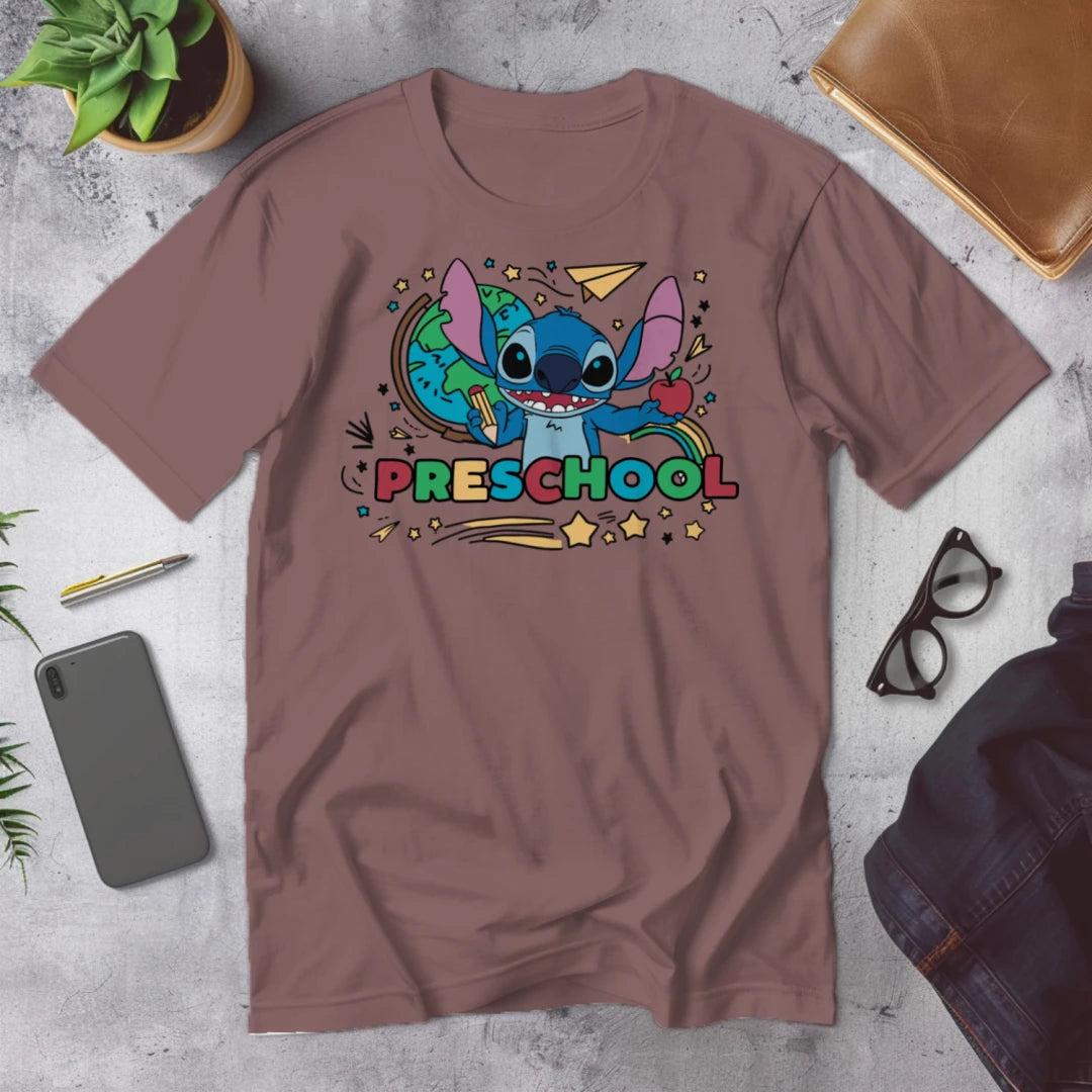 🌺🌀 "Preschool? Ohana Means I'm Ready!" – Stitch Style Tee 🧸💙