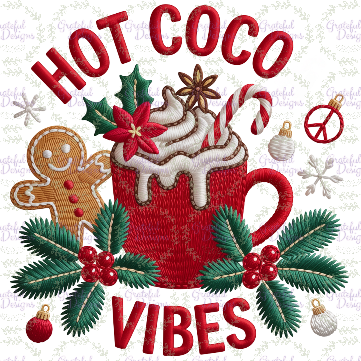 ☕🎅 “Hot Cocoa Vibes” Embroidered-Style ☕🎅