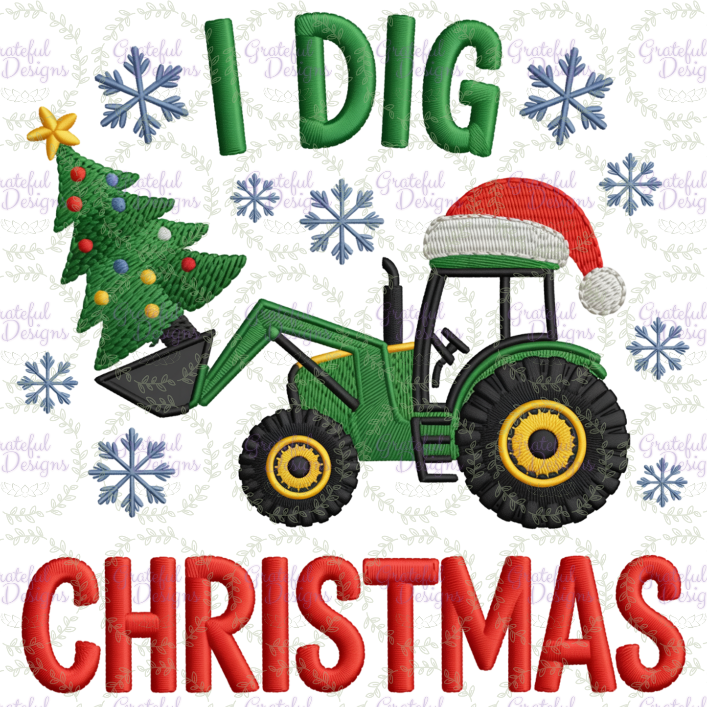 🎄🚧I Dig Christmas” Faux-Embroidery Tee 🚧🎄