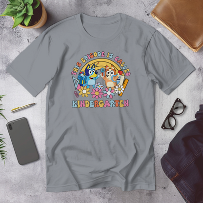 🎬🖍️ "This Episode is Called Kindergarten" – Big Kid Debut Tee 💙🐾