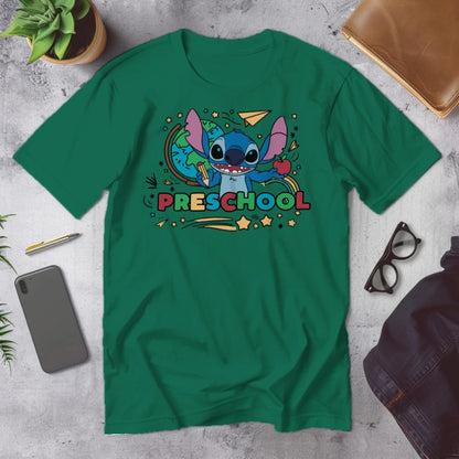 🌺🌀 "Preschool? Ohana Means I'm Ready!" – Stitch Style Tee 🧸💙