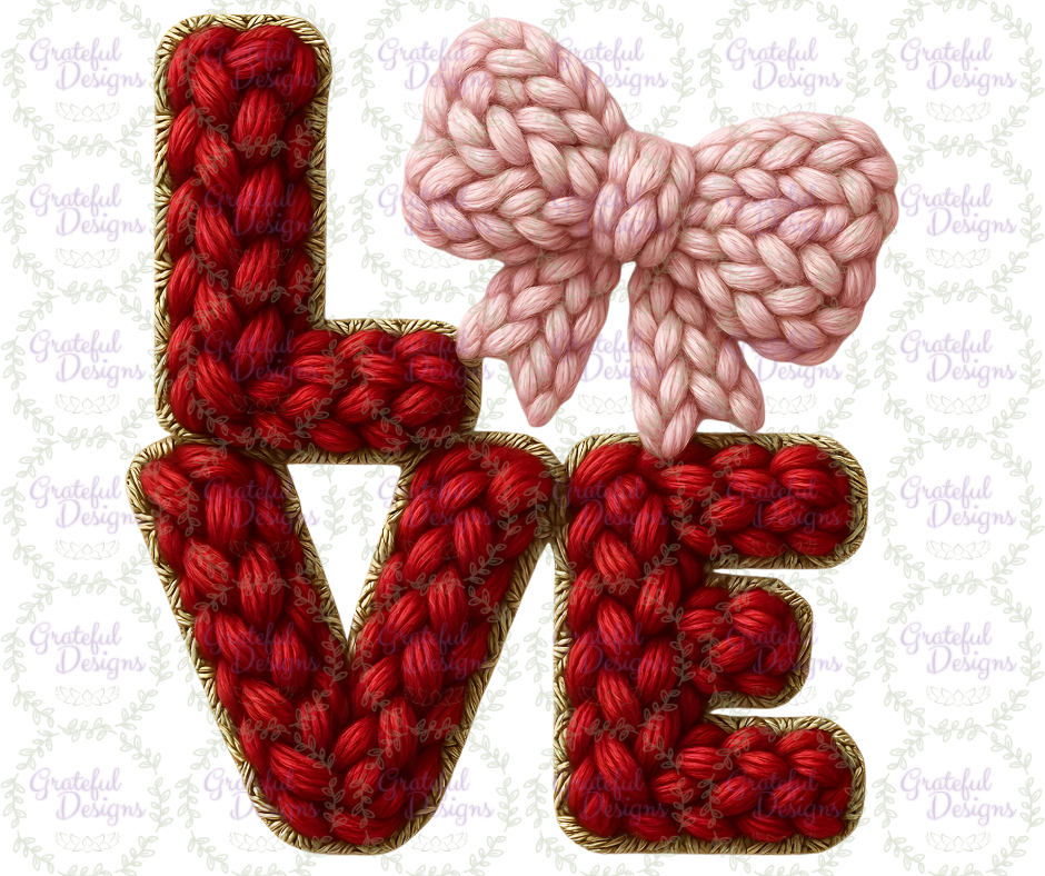 💕Knitted Love Cozy Faux-Embroidery💕