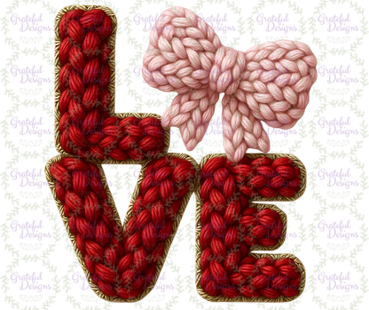 💕Knitted Love Cozy Faux-Embroidery💕