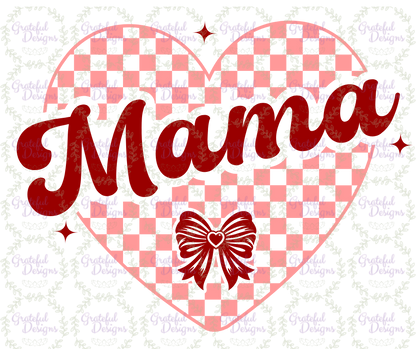 🎀✨Mama Checkered Heart Design🎀✨