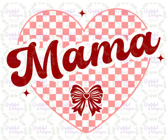🎀✨Mama Checkered Heart Design🎀✨