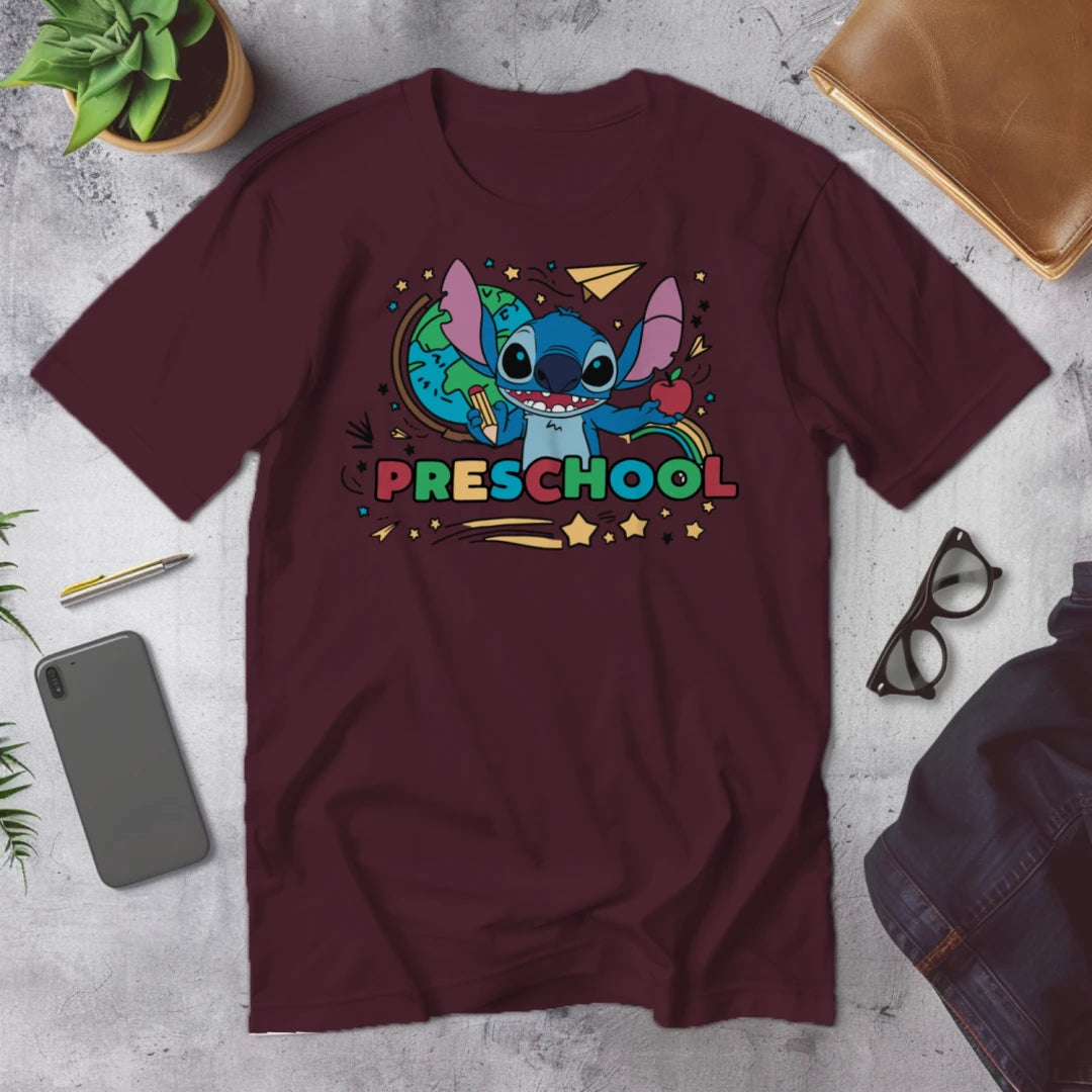 🌺🌀 "Preschool? Ohana Means I'm Ready!" – Stitch Style Tee 🧸💙