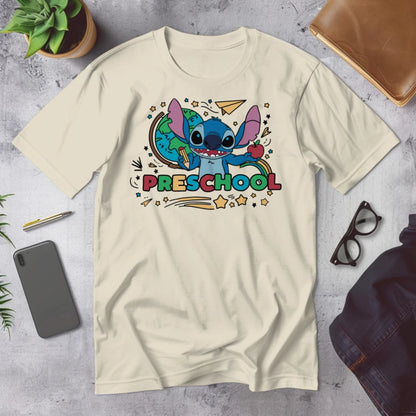 🌺🌀 "Preschool? Ohana Means I'm Ready!" – Stitch Style Tee 🧸💙