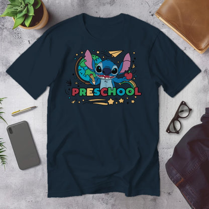 🌺🌀 "Preschool? Ohana Means I'm Ready!" – Stitch Style Tee 🧸💙