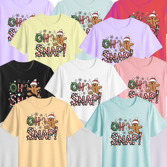 🍬😱 “Oh Snap!” Gingerbread Christmas Tee🍬😱