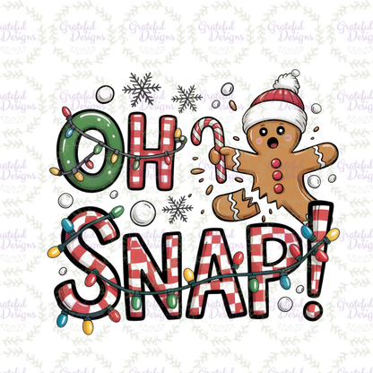 🍬😱 “Oh Snap!” Gingerbread Christmas Tee🍬😱
