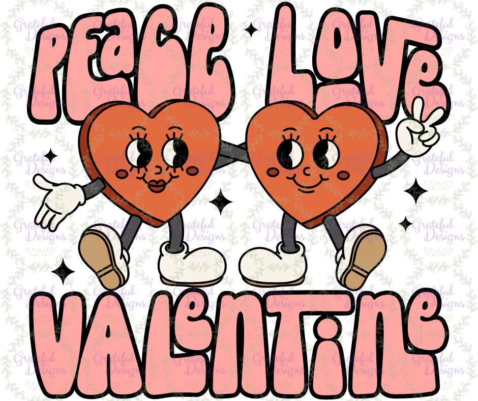 ✌️💞Peace Love Valentine Retro Heart Design✌️💞