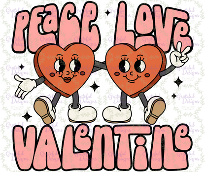 ✌️💞Peace Love Valentine Retro Heart Design✌️💞