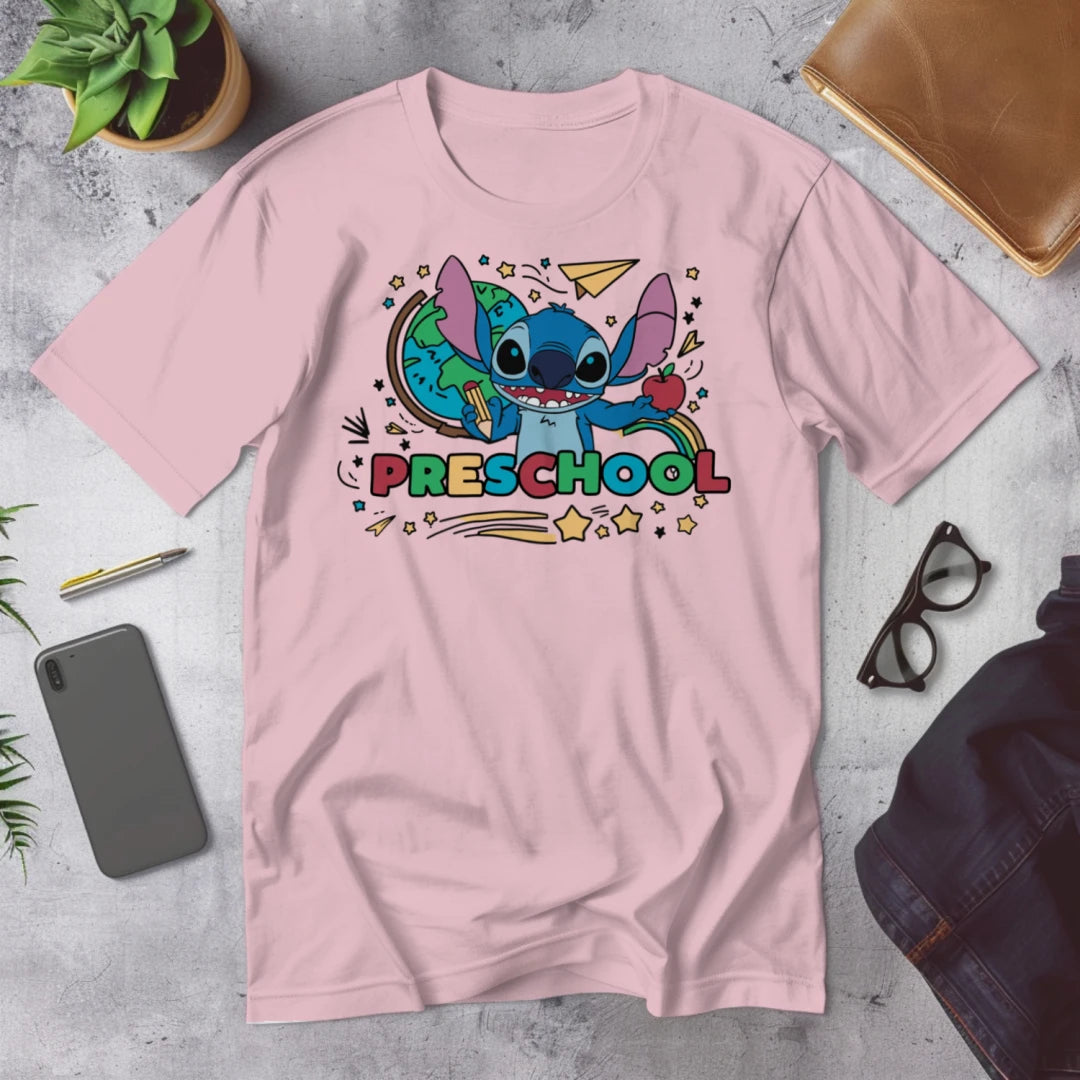🌺🌀 "Preschool? Ohana Means I'm Ready!" – Stitch Style Tee 🧸💙