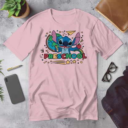 🌺🌀 "Preschool? Ohana Means I'm Ready!" – Stitch Style Tee 🧸💙