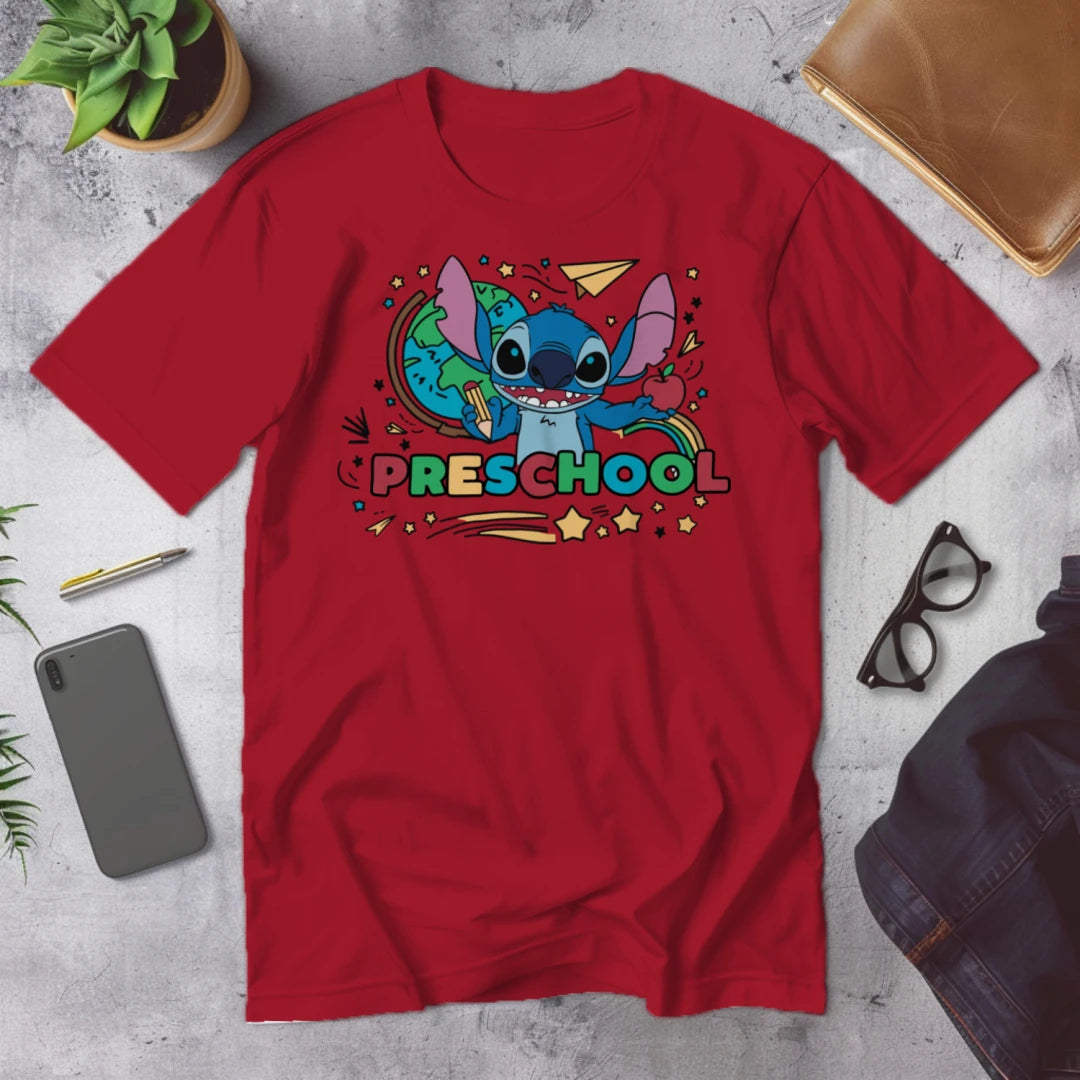🌺🌀 "Preschool? Ohana Means I'm Ready!" – Stitch Style Tee 🧸💙