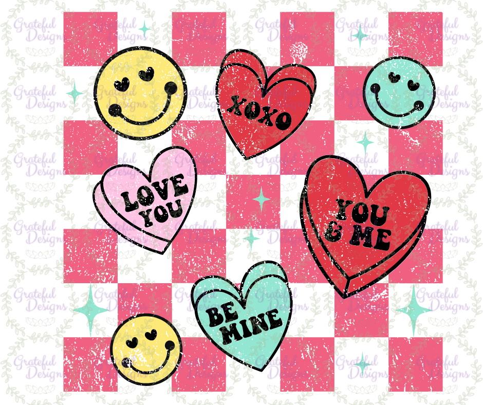 🍬✨Retro Candy Hearts Smiley Design🍬✨