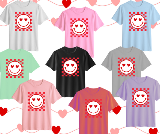 😍“Heart Eyes White Smiley” Retro Valentine Tee 😍