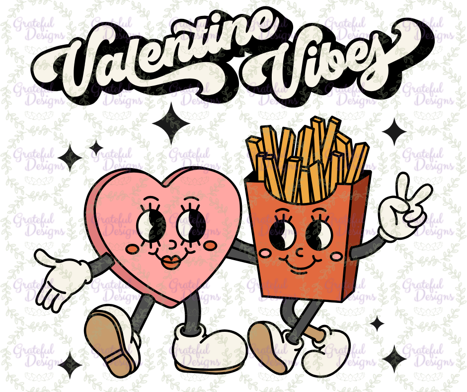 🍟💞Valentine Vibes Retro Heart & Fries Design🍟💞