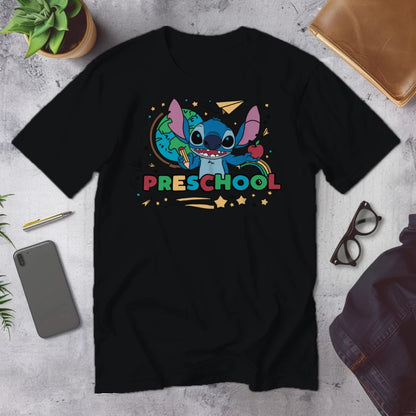 🌺🌀 "Preschool? Ohana Means I'm Ready!" – Stitch Style Tee 🧸💙
