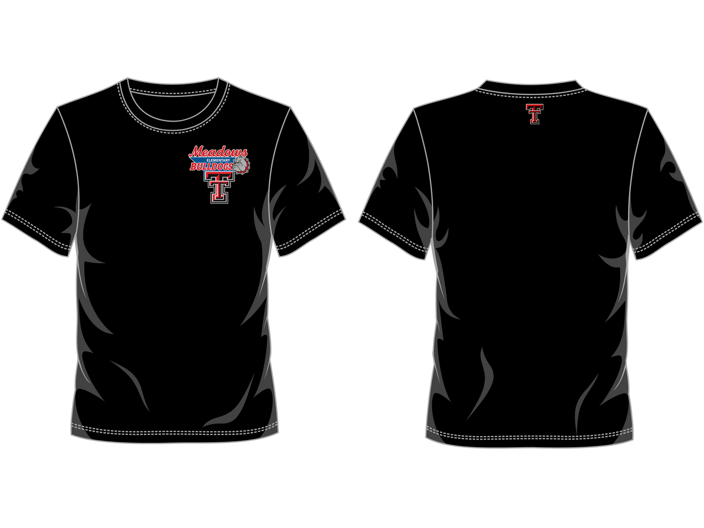 🐾 Meadows Bulldogs Spirit Tee | x Texas Tech “T” Shirt ❤️💙🖤