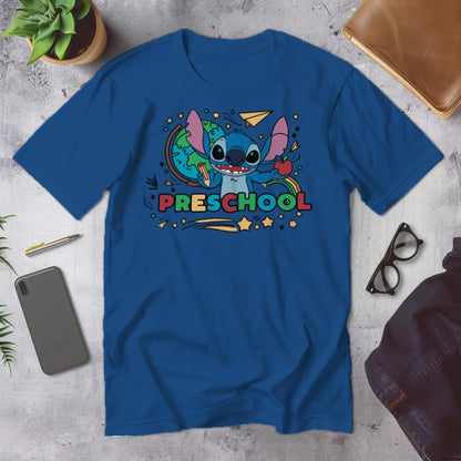 🌺🌀 "Preschool? Ohana Means I'm Ready!" – Stitch Style Tee 🧸💙