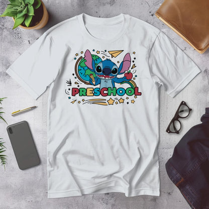 🌺🌀 "Preschool? Ohana Means I'm Ready!" – Stitch Style Tee 🧸💙